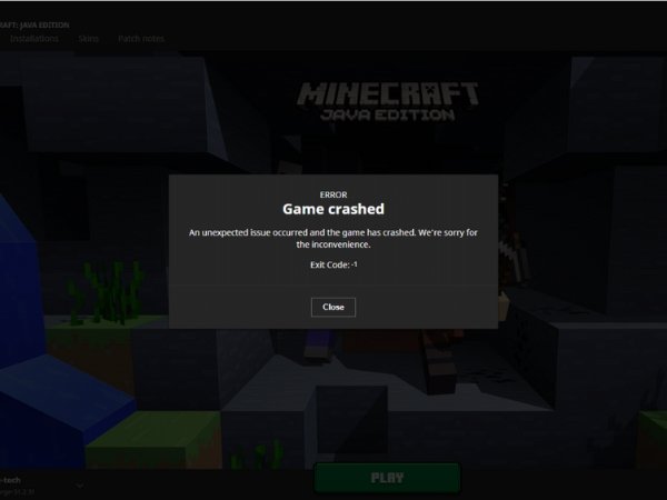 Minecraft Exit Code -1